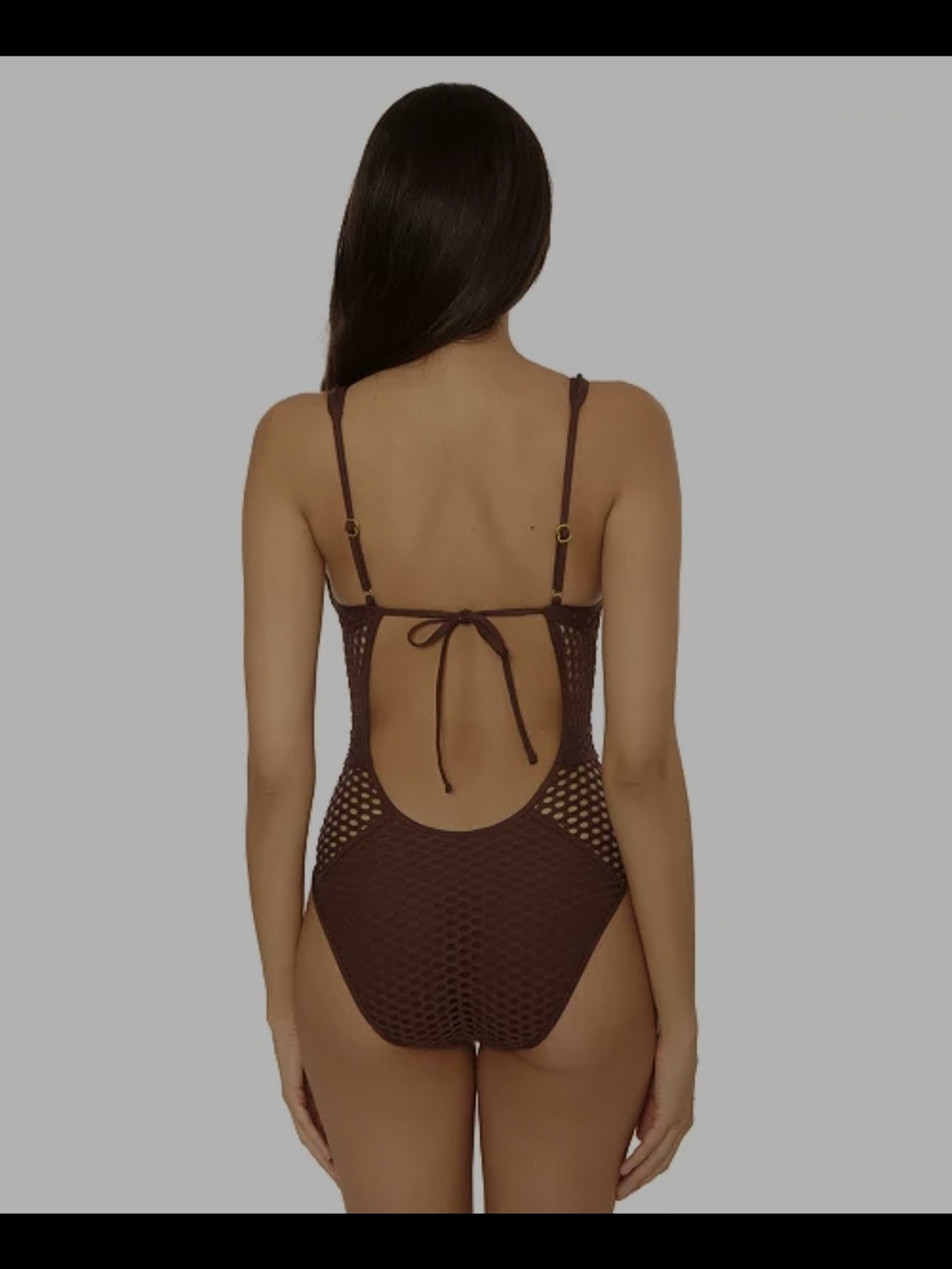 Becca - NWT Brown Crochet One-Piece Swimsuit - Women - Picture 5 of 9